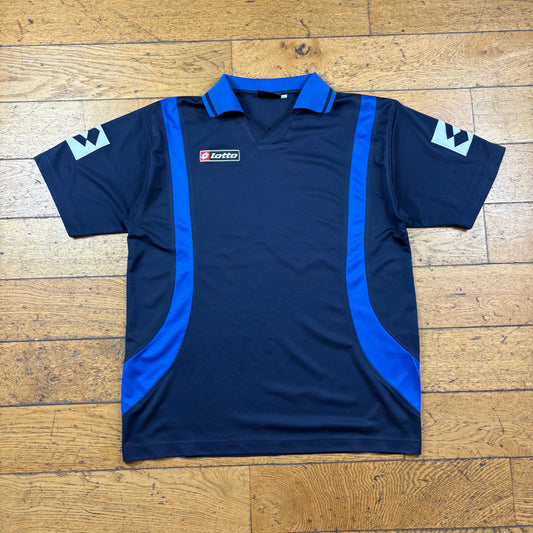 Vintage Lotto Navy Football Polo T-Shirt - L