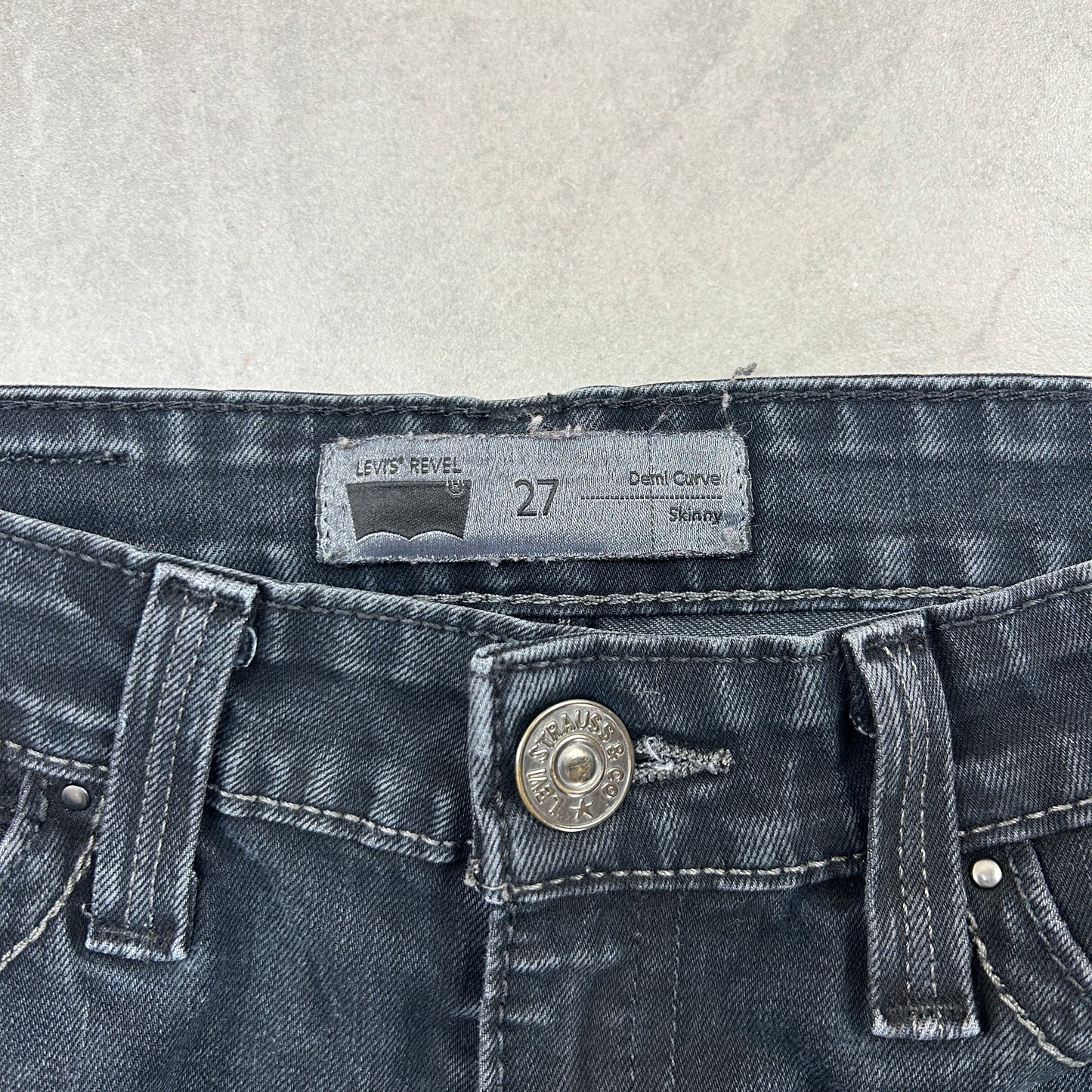 Vintage Levis Black Skinny Womens Denim Jeans - 8/10