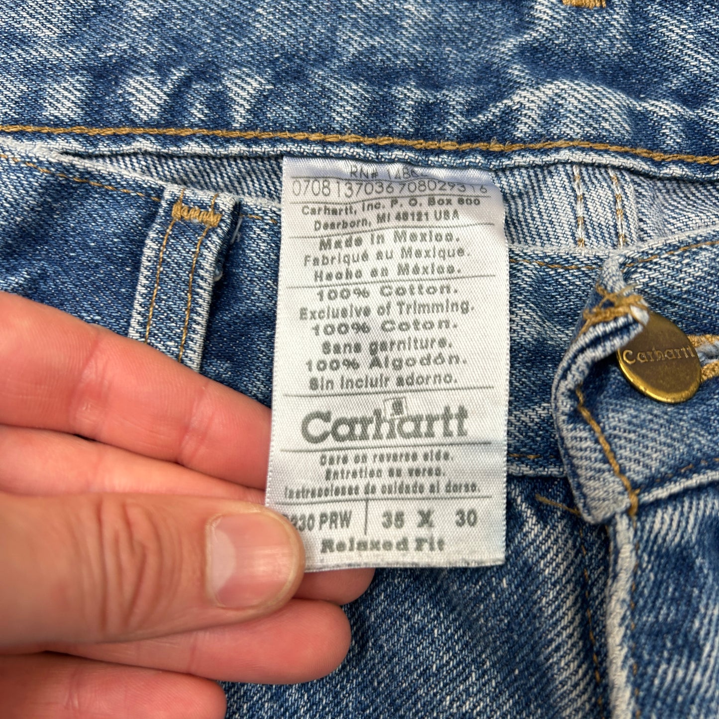 Vintage Carhartt Workwear Baggy Carpenter Blue Shorts - 34