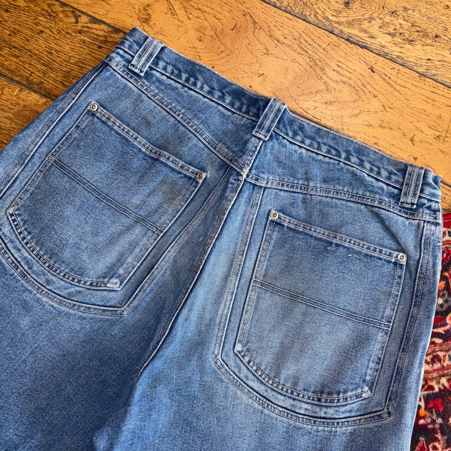 Vintage Break Down y2K Hip Hop Blue Baggy Shorts Jorts - 38