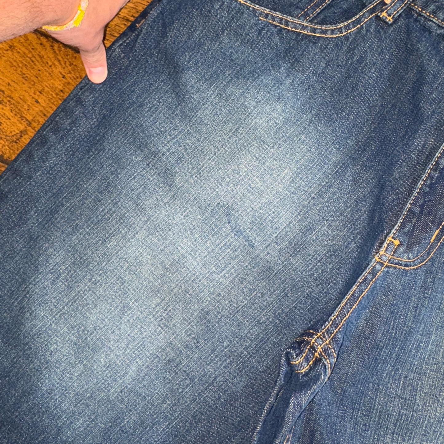 Vintage US Polo ASSN Blue Embroidered Y2K Hip Hop Baggy Jeans Shorts Jorts - 38