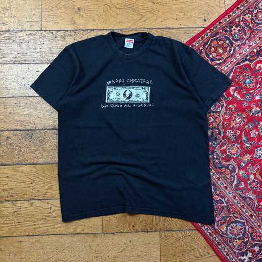 Supreme Christmas Black Graphic T-Shirt - M