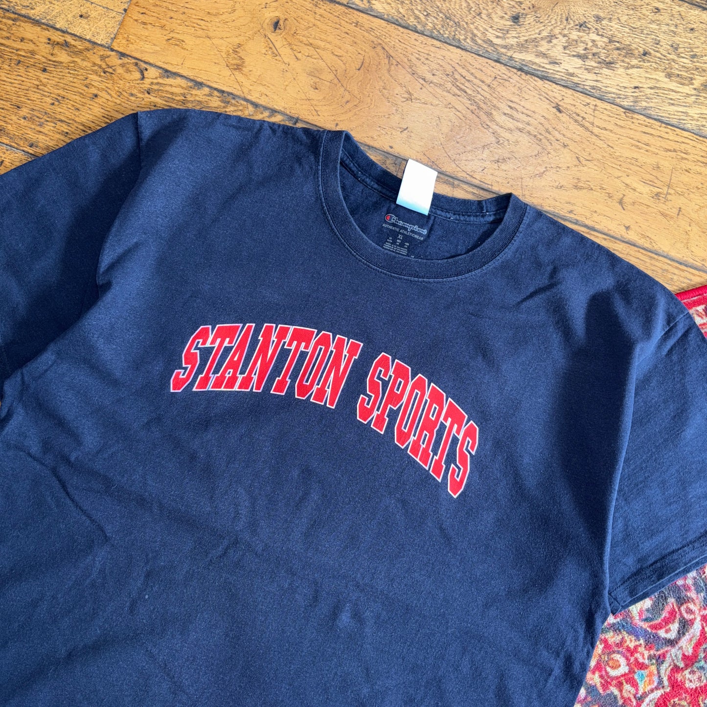 Vintage Champion Navy Graphic T-Shirt - M