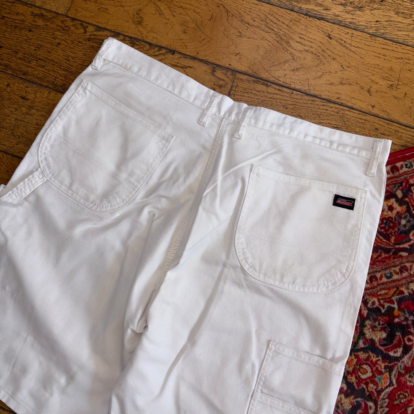 Vintage Dickies Workwear Carpenter Baggy White Shorts - 38