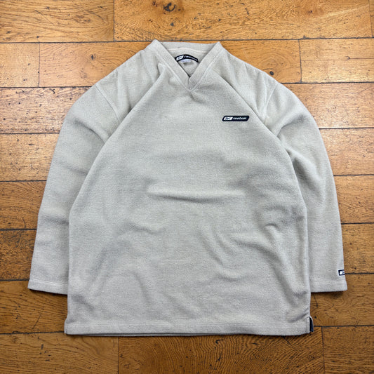Vintage Reebok Embroidered Cream Fleece Sweatshirt - L
