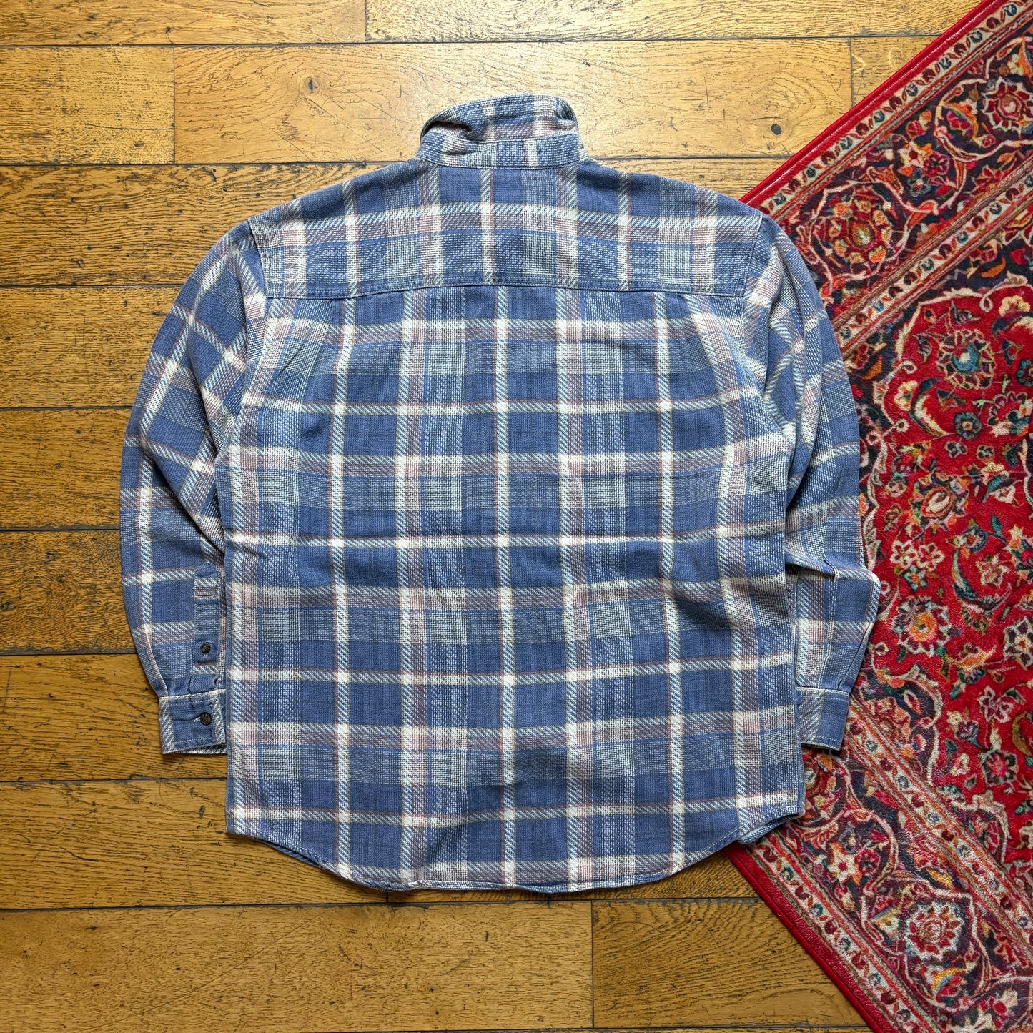 Vintage Wrangler Blue Check Flannel Shirt - L