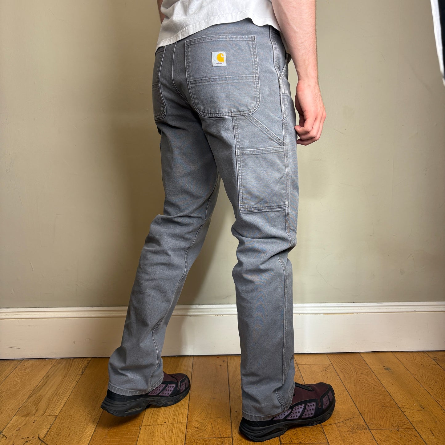 Vintage Carhartt Grey Workwear Carpenter Baggy Trousers - 33L