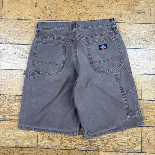 Vintage Dickies Workwear Carpenter Brown Baggy Shorts - 30
