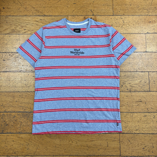 Vintage HUF Grey Skate Stripe T-Shirt - S