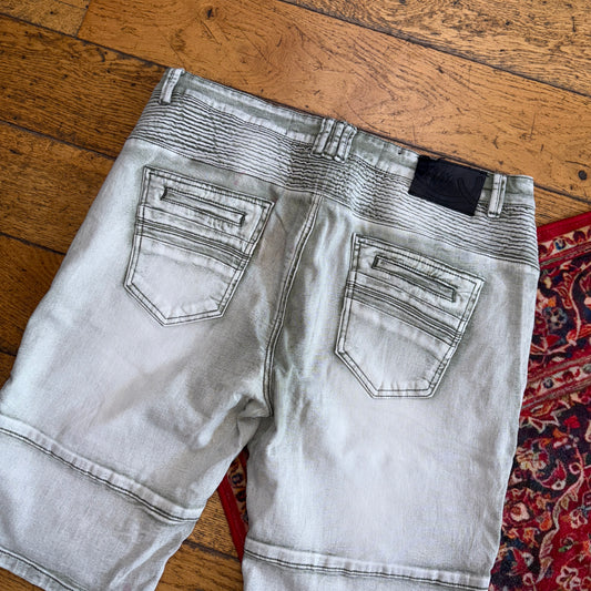 Vintage Grey Denim Shorts - 36