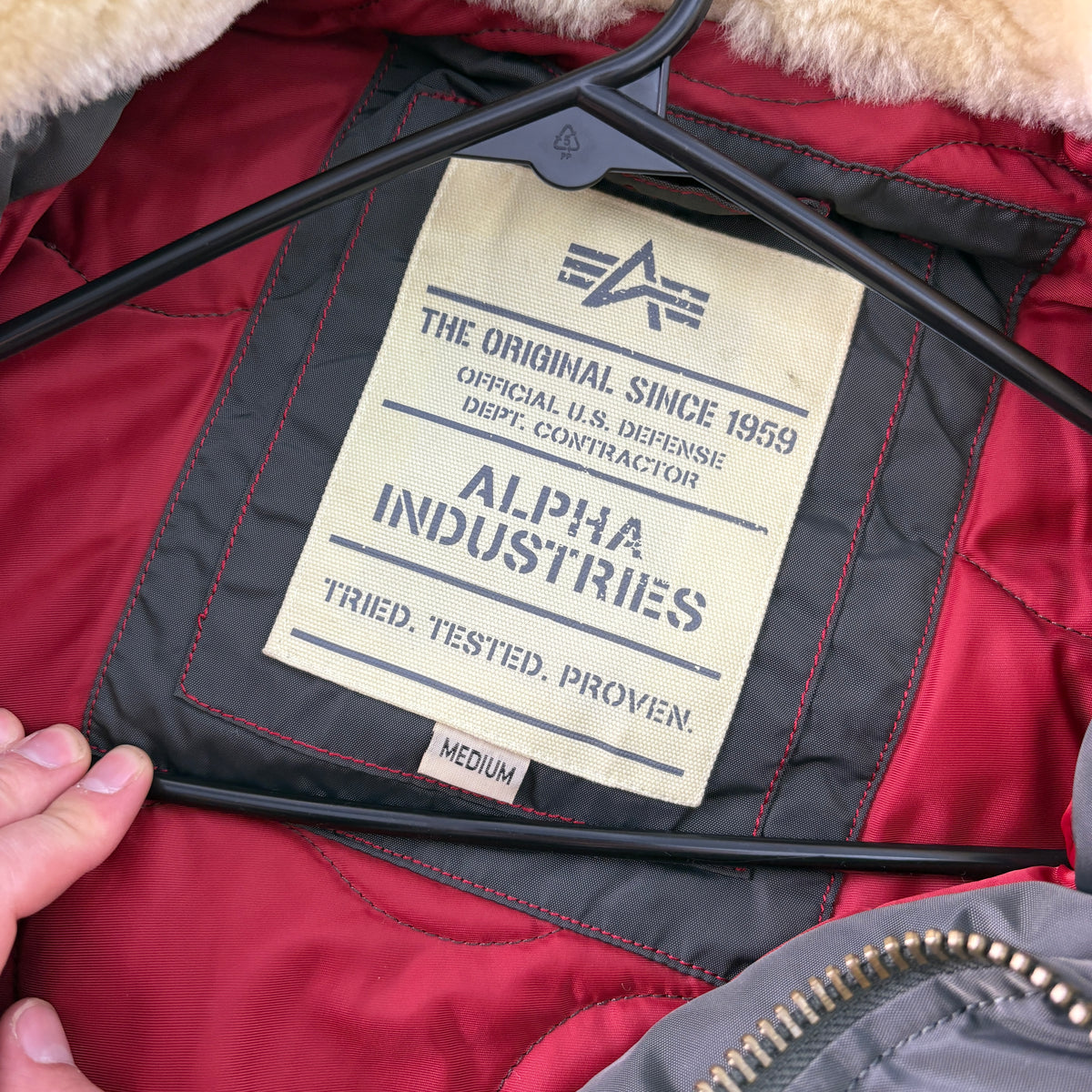 Vintage Alpha Industries Black Flight Aviator Bomber Jacket - M