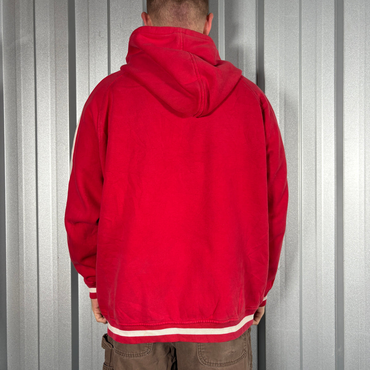 Southpole Red Embroidered Hip Hop Y2K Hoodie Sweatshirt - L