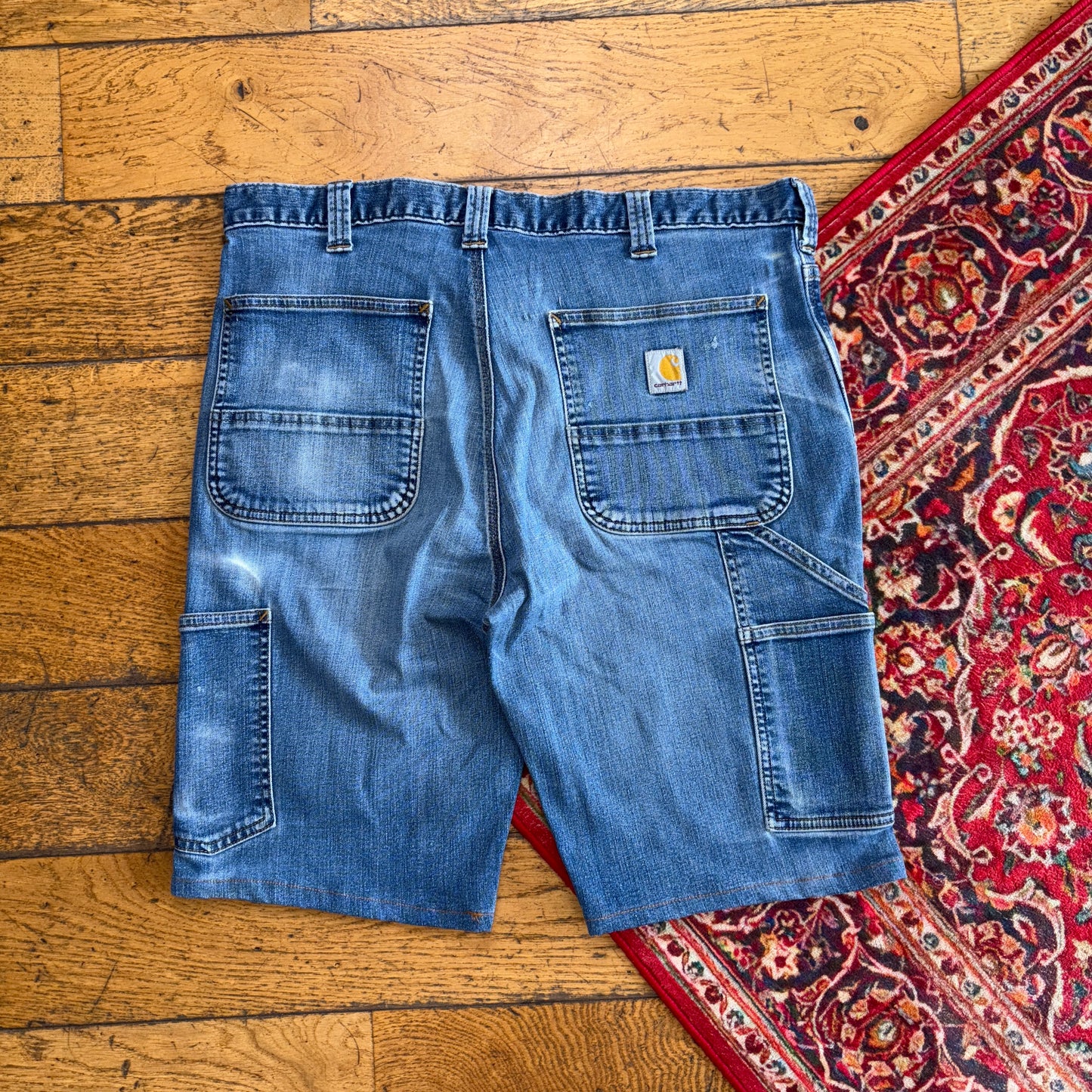 Vintage Carhartt Workwear Straight Blue Carpenter Shorts - 36