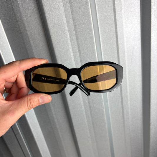 Meller Polarised Black Orange Lens Square Sunglasses