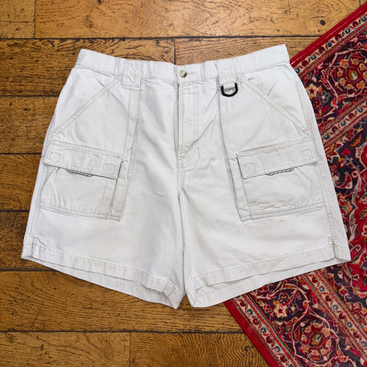 Vintage Columbia Cream Gorpcore Hiking Baggy Shorts Jorts - 36