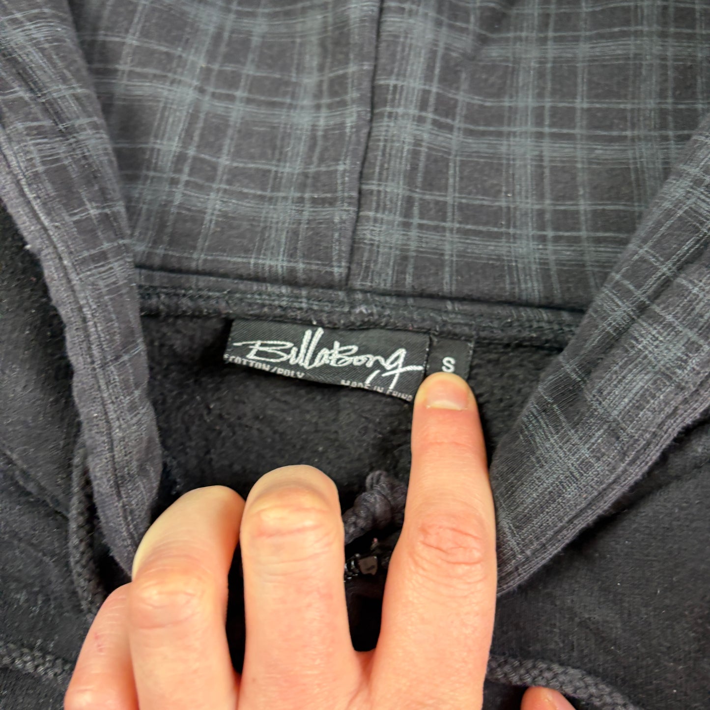 Vintage Billabong Black Surfwear Zip Hoodie Embroidered Sweatshirt - M