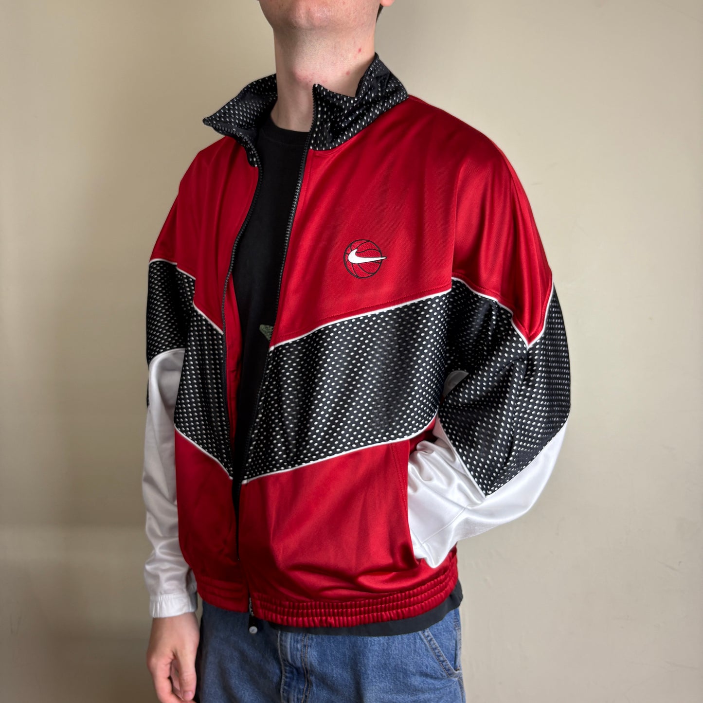 Vintage Nike Basketball 90s Red Track Jacket - XL