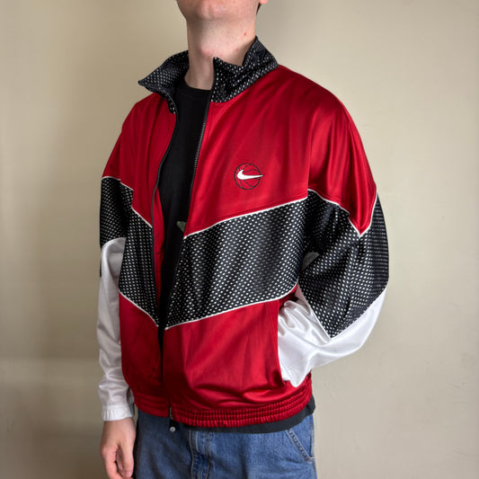 Vintage Nike Basketball 90s Red Track Jacket - XL