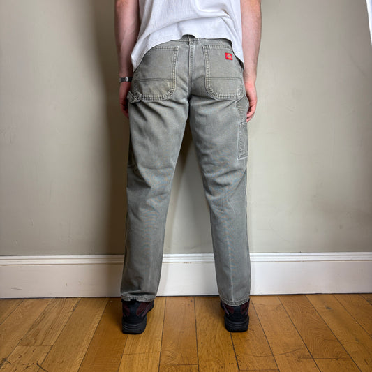 Vintage Dickies Green Workwear Carpenter Baggy Trousers - 33R
