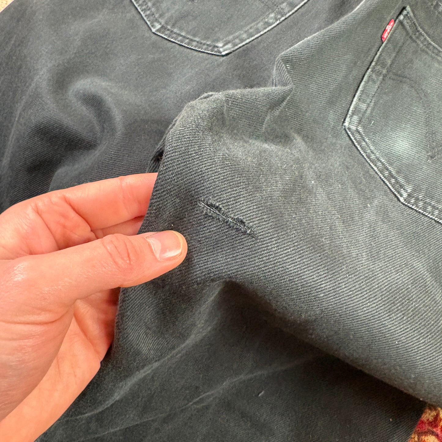 Vintage Levis 751 Black Baggy Denim Jeans - 36