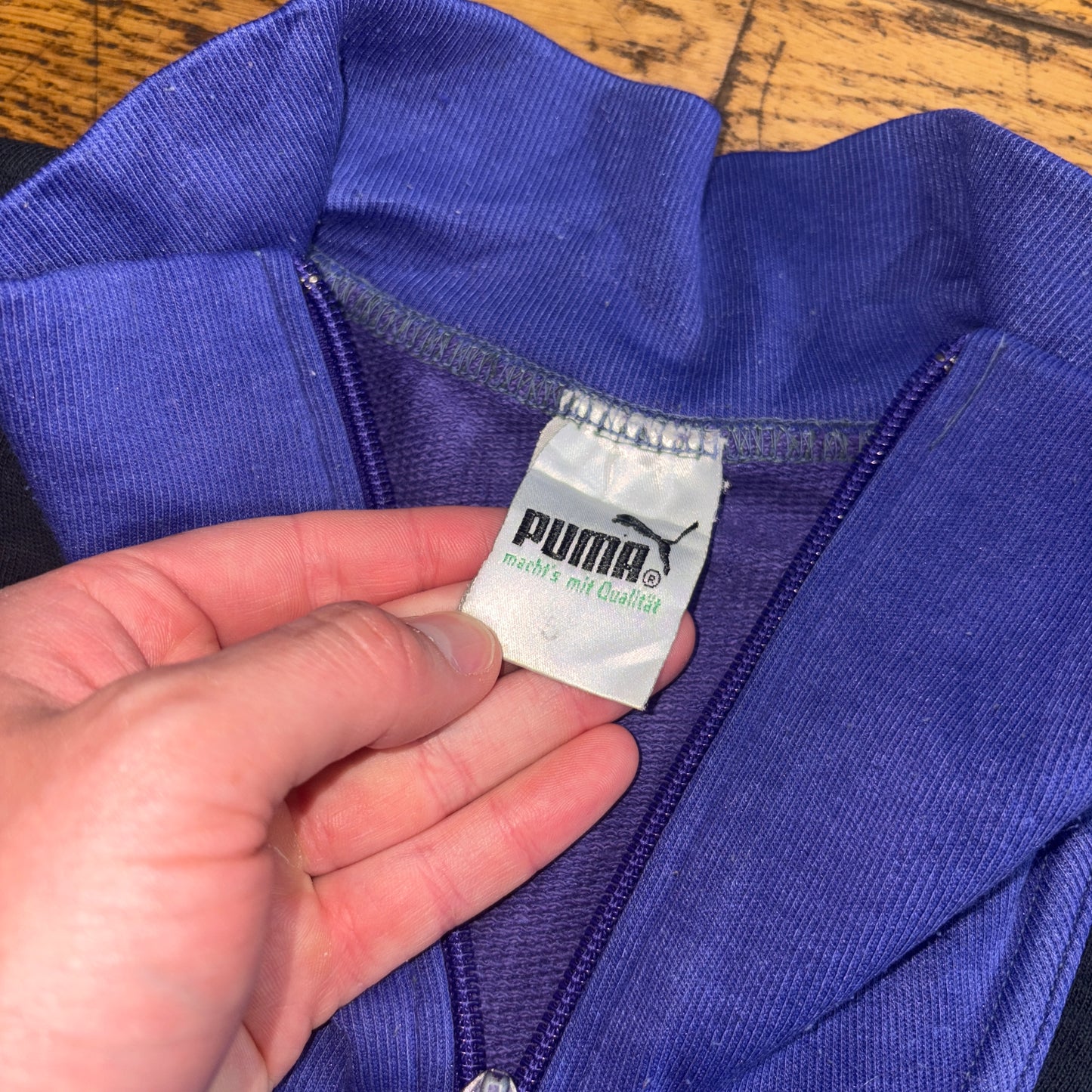 Vintage 90s Puma Purple Zip Sweatshirt - XL