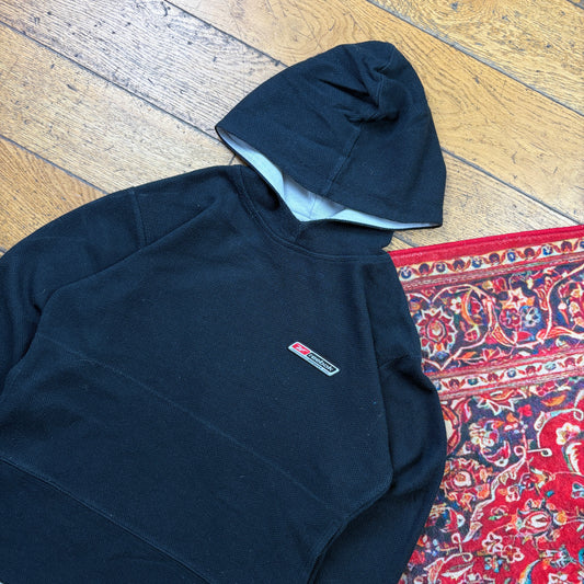 Vintage Reebok Black Womens Embroidered Hoodie Sweatshirt - Size 10