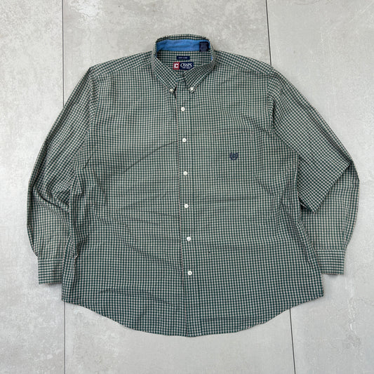 Vintage Chaps Ralph Lauren Embroidered Green Shirt - XXL