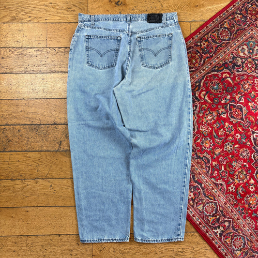 Vintage Levis Silver Tabs 1997 Blue Hip Hop Baggy Jeans - 38