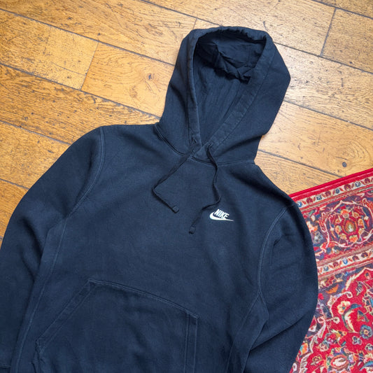 Vintage Nike Black Hoodie Embroidered Sweatshirt - S