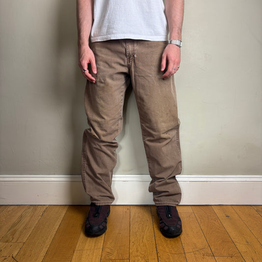 Vintage Dickies Workwear Brown Carpenter Baggy Trousers - 34L