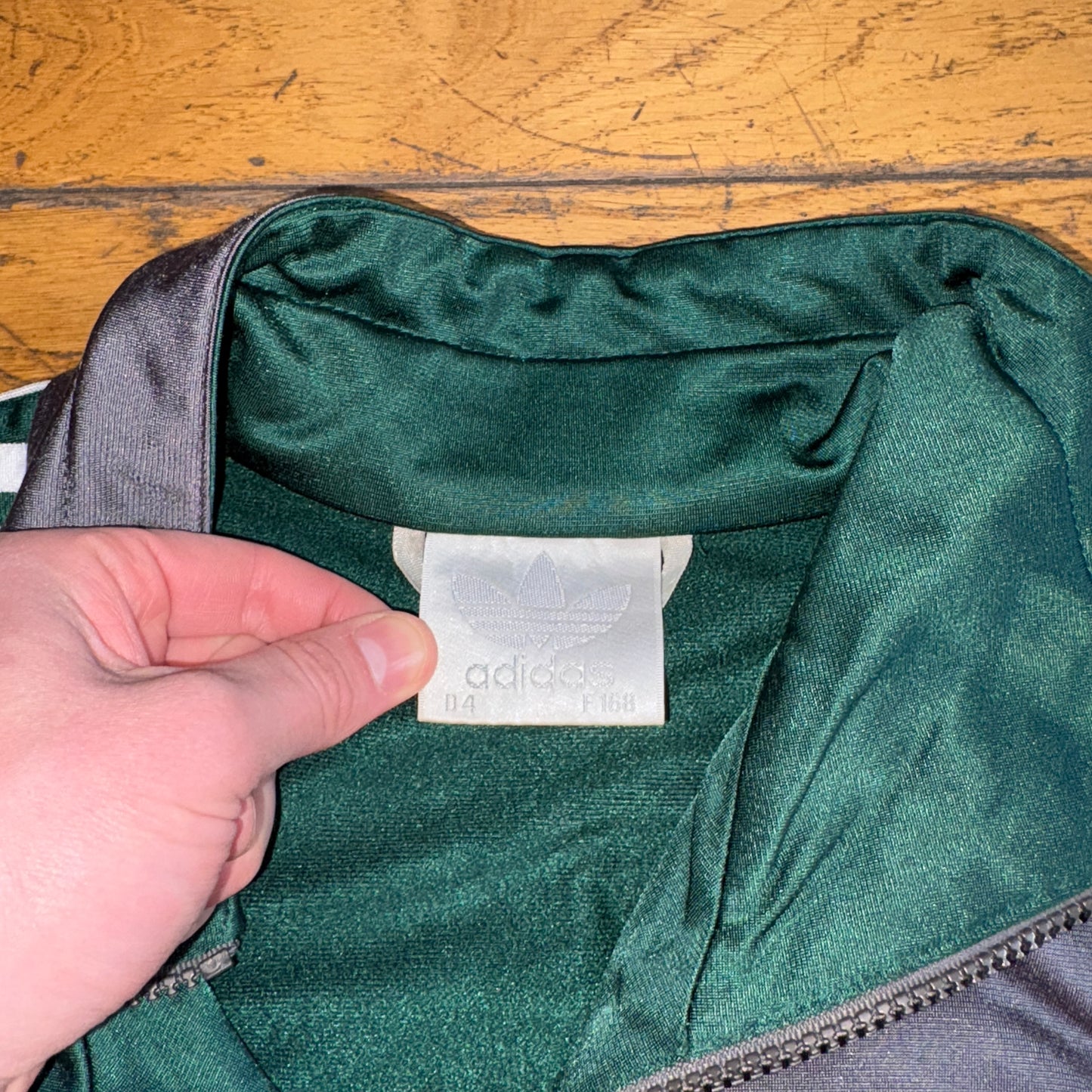 Vintage Adidas Grey Green Tracksuit Track Shell Windbreaker Jacket - S