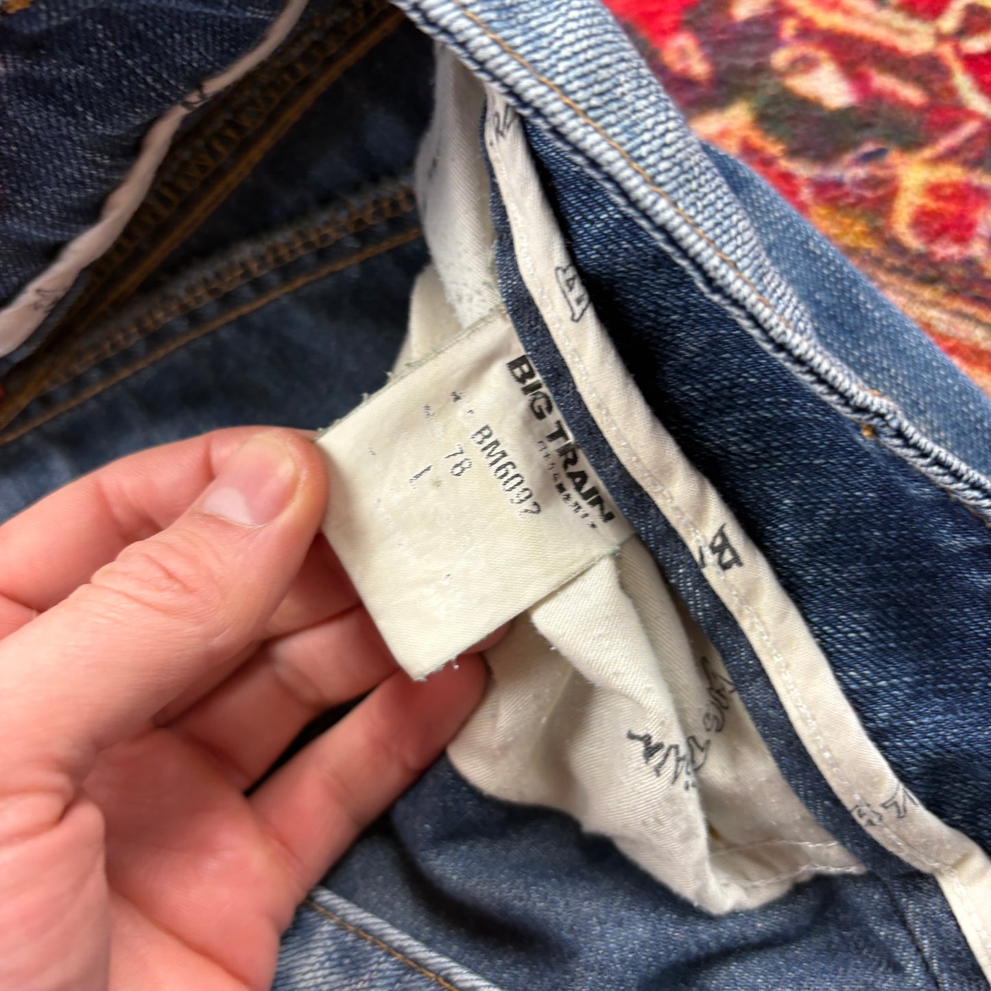 Vintage Big Train Japanese Embroidered Hip Hop Straight Jeans - 32