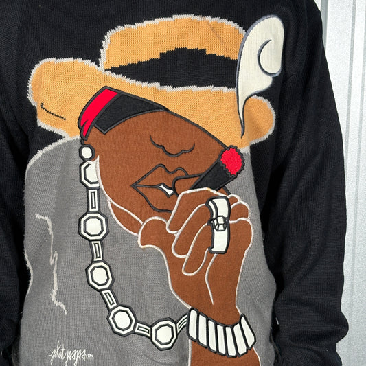 Diss y2K Biggie Smalls Inspired Hip Hop Knit Jumper - XL