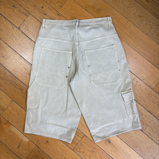 Vintage Carpenter Cream Hip Hop Baggy Shorts Jorts - 38