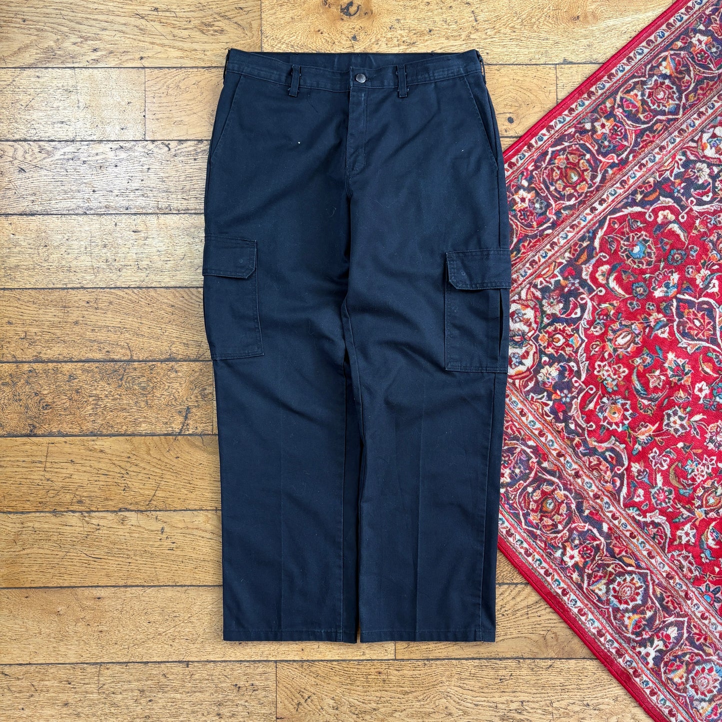 Vintage Dickies 874 Black Cargo Baggy Skate Trousers - 34