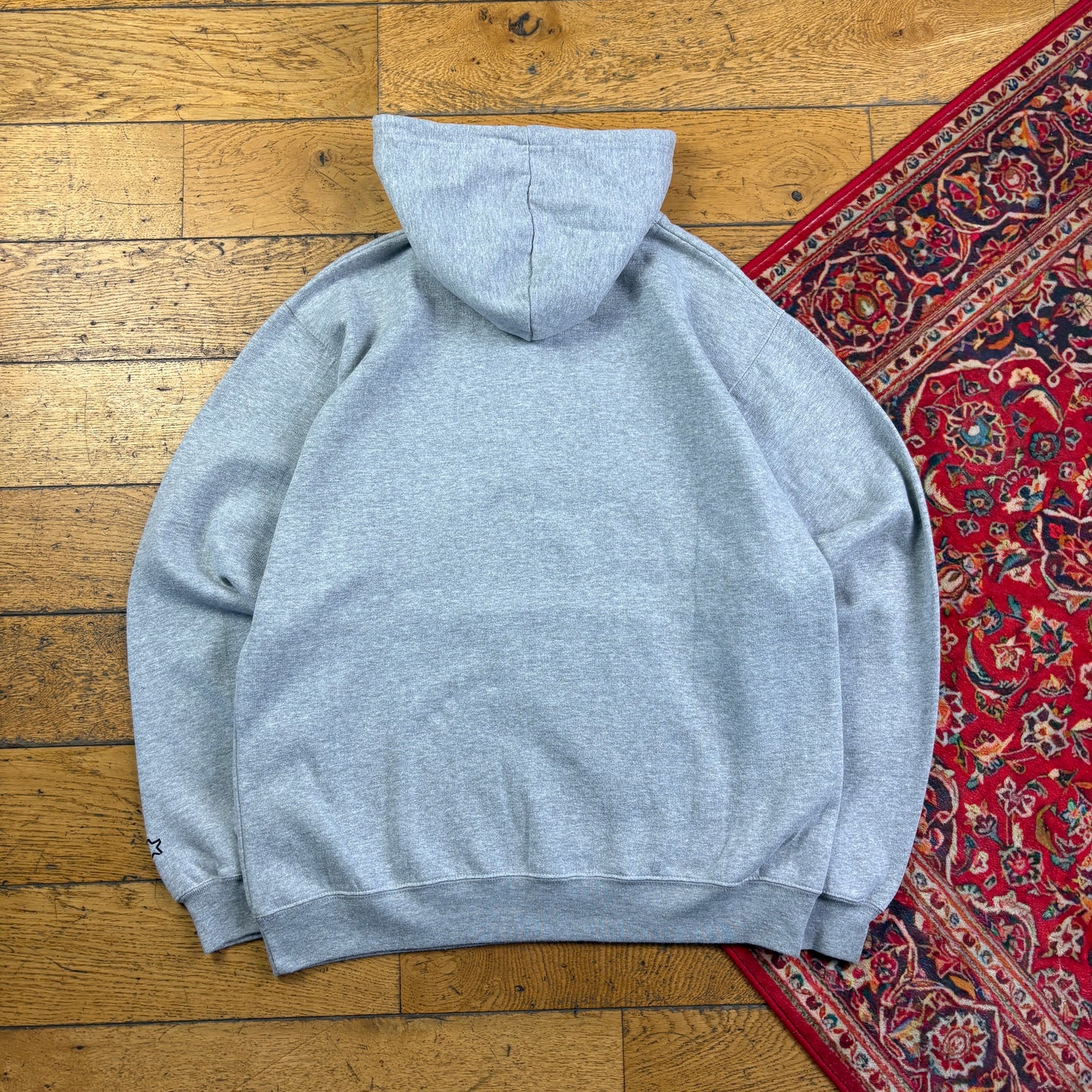 Vintage Starter Grey USA College Hoodie Embroidered Sweatshirt - M