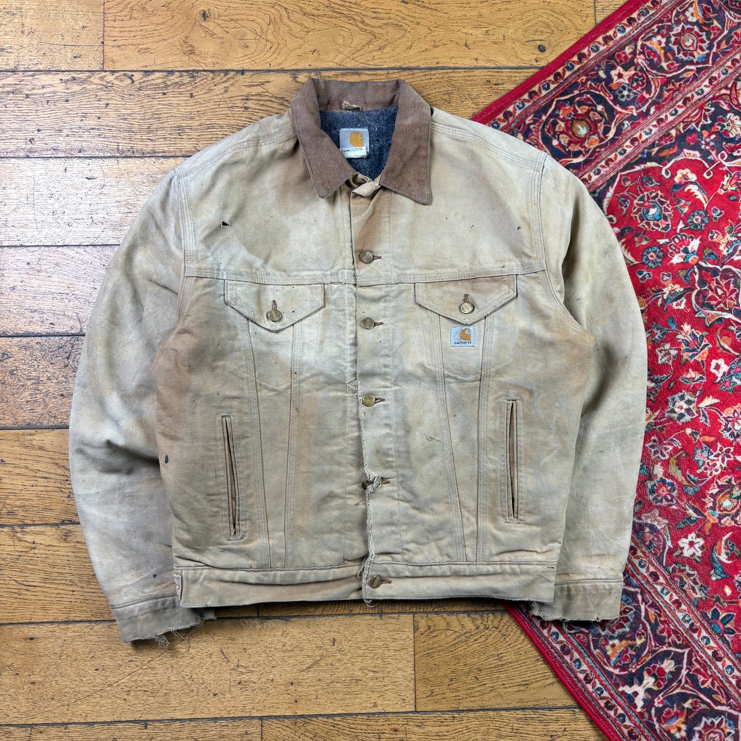 Vintage Carhartt Brown Western Trucker Workwear Jacket - M