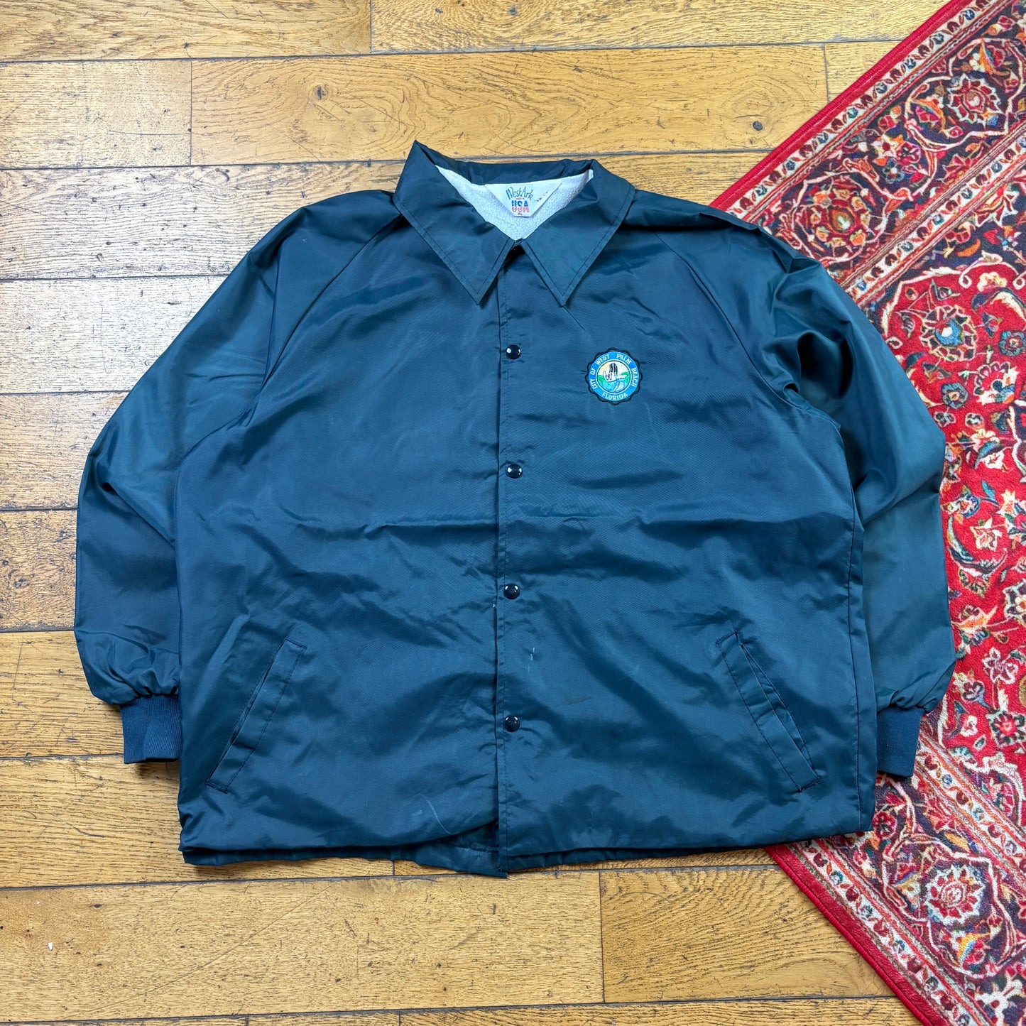 Vintage Grey Nylon Coach Harrington Jacket - XL