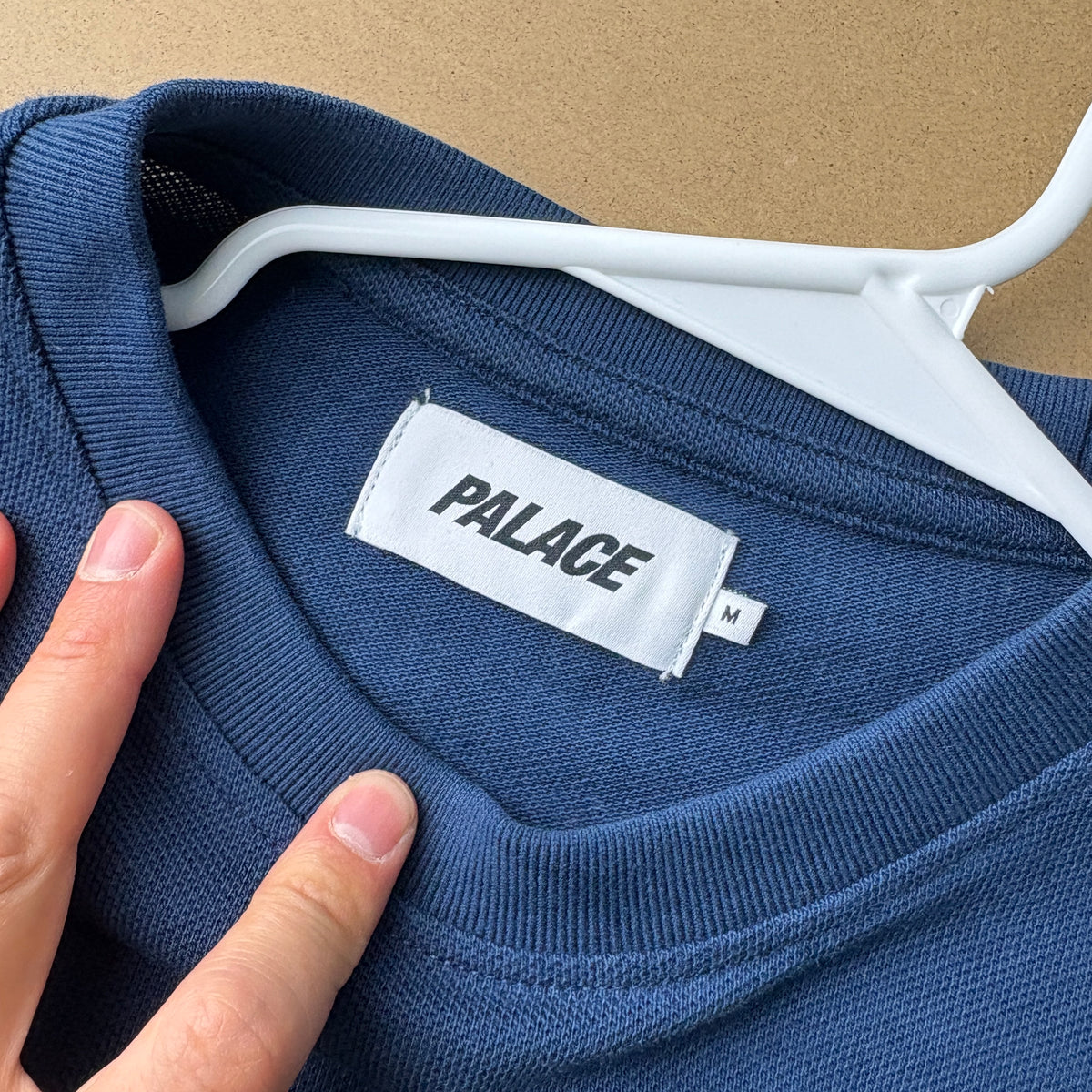 Palace Navy Long Sleeve Embroidered Run It Heavyweight T Shirt - M