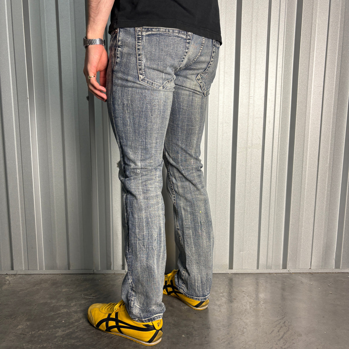 Bobson Embroidered Blue Japanese Denim Hip Hop Y2K Straight Jeans - 38R