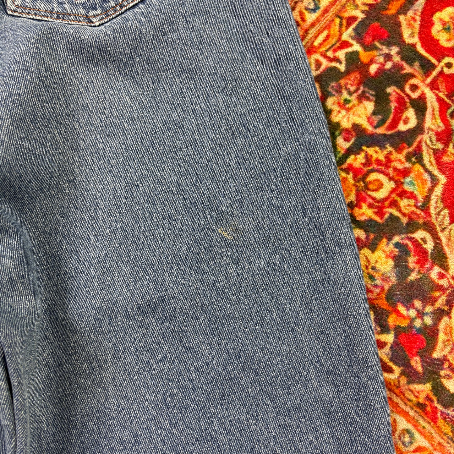 Vintage Chaos Blue Embroidered Y2K Hip Hop Baggy Jeans - 32