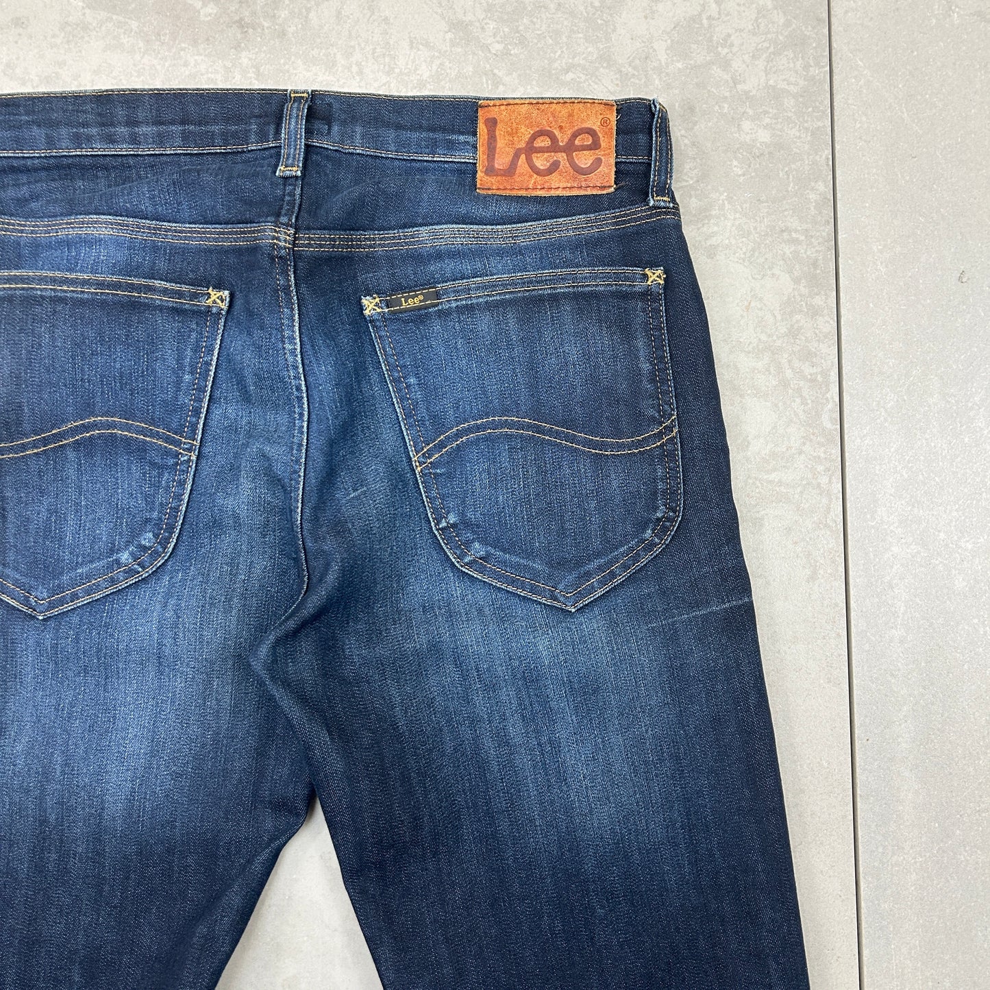Vintage Lee Dark Blue Slim Denim Workwear Jeans - 32