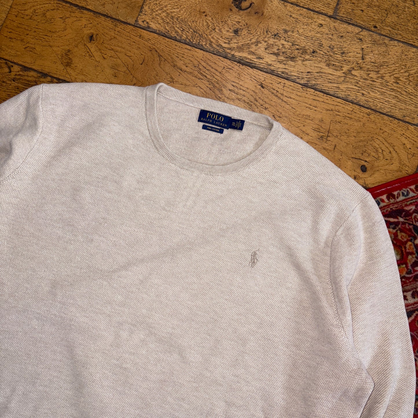 Vintage Ralph Lauren Cream Knit Jumper - 2XL
