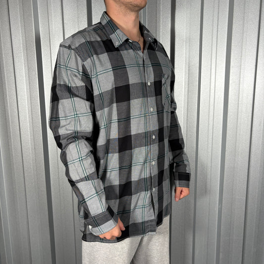 Oakley Black Grey Check Plaid Shirt - 2XL