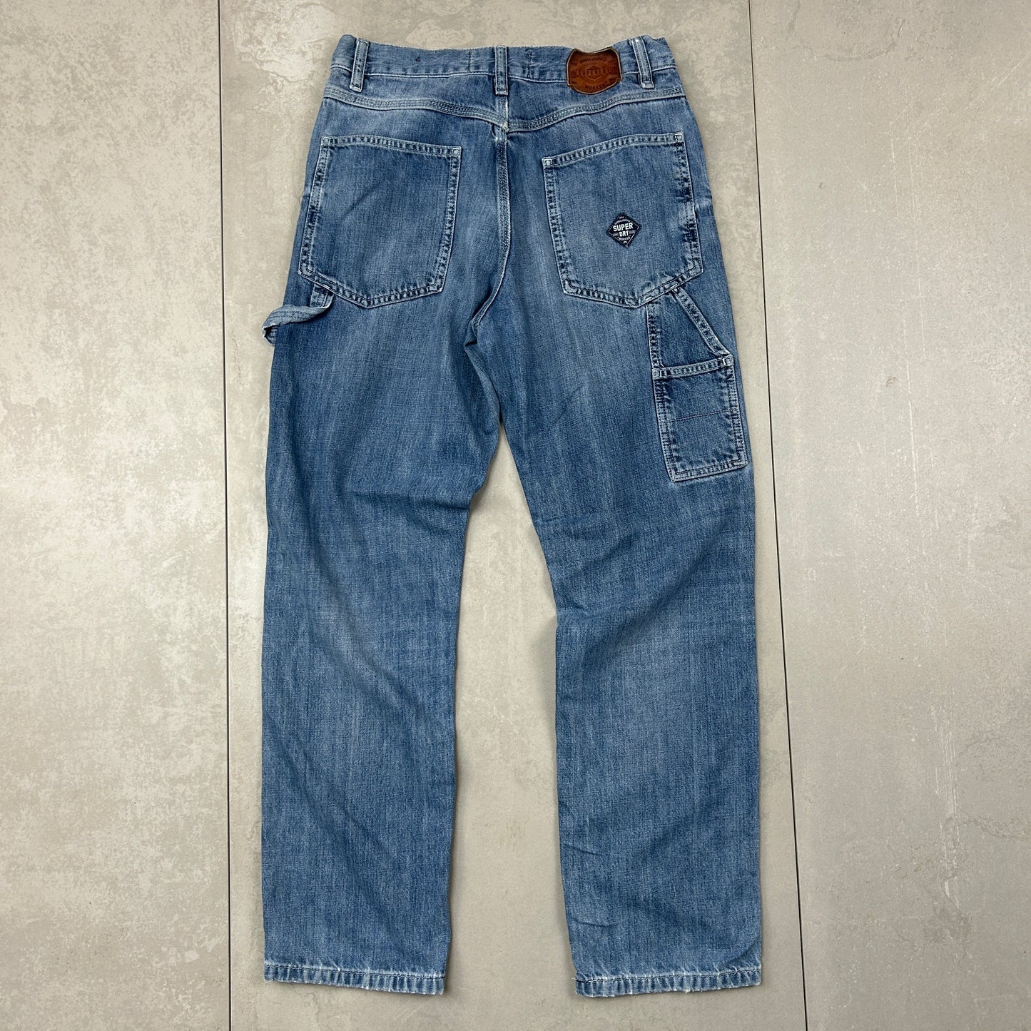 Vintage Superdry Carpenter Y2K Baggy Blue Denim Jeans - 30