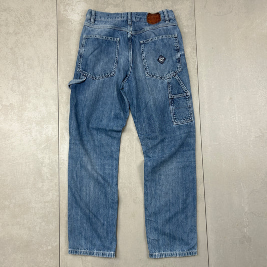 Vintage Superdry Carpenter Y2K Baggy Blue Denim Jeans - 30