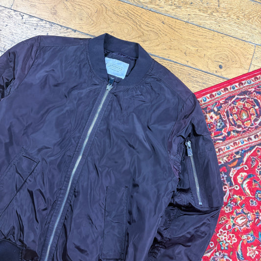 Vintage Purple Burgundy MA-1 Bomber Jacket - S
