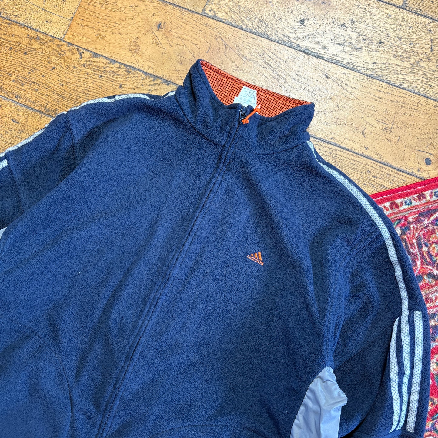 Vintage 90s Adidas Navy Embroidered Fleece Sweatshirt - XL