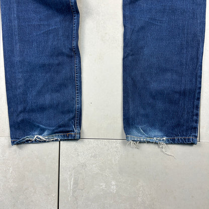 Vintage Levis Straight Dark Blue Denim Jeans - 38