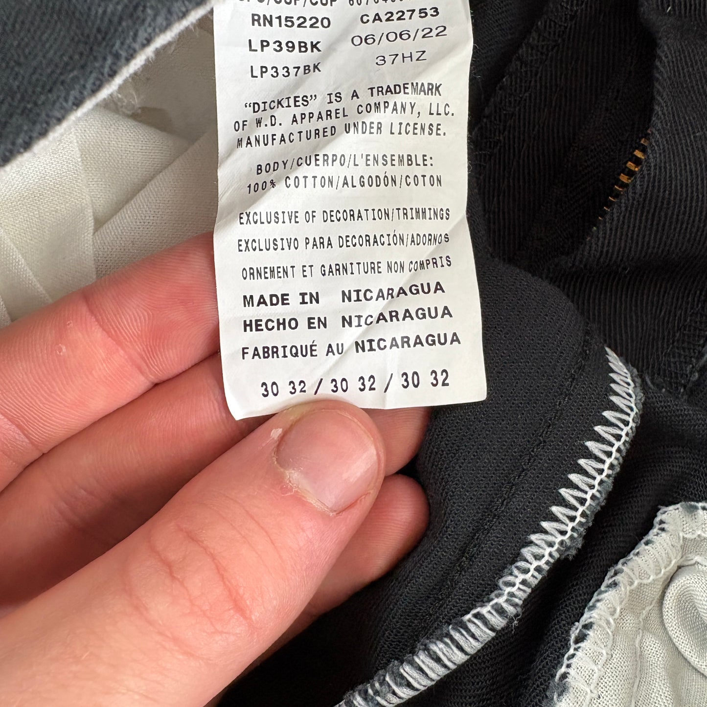 Vintage Dickies 874 Black Cargo Baggy Skate Trousers - 30